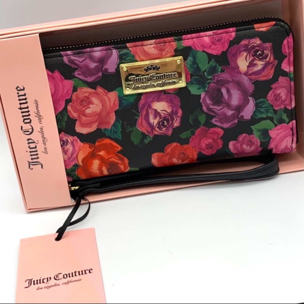 Juicy Couture romantic Rose zip around wallet